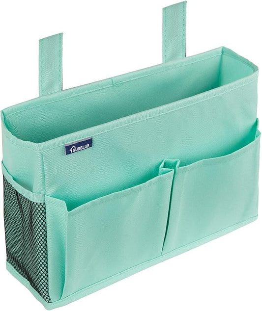 Surblue Caddy Hanging Organizer Bedside Storage Bag for Bunk and Hospital Beds, Green, Small