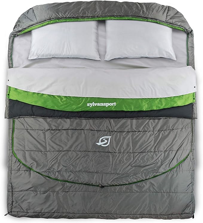SylvanSport Cloud Layer Sleeping Bag for Adults - Adjustable Layers for 3-4 Season use - Integrated Cotton Sheet