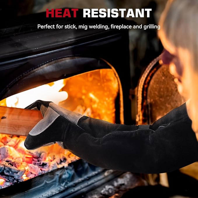 ARCCAPTAIN 24 inches Leather Welding Gloves - Bite Proof Animal Handling, Heat/Fire Resistant for Reptile, Dog, Falcon, Stick, Mig, Forge, Grill, Fireplace