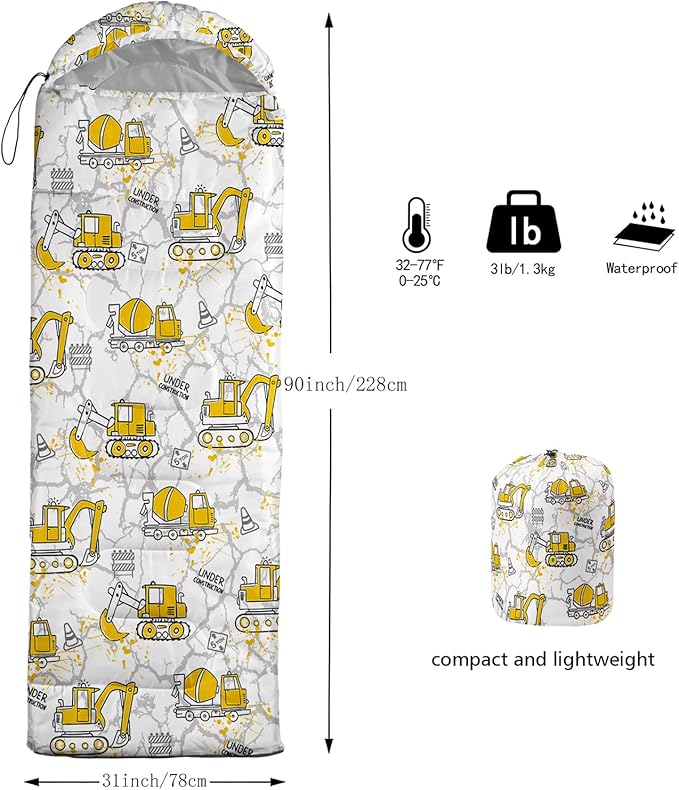 QOOMO Camping Sleeping Bags,3 Season Warm & Cool Weather,Lightweight,Waterproof Sleeping Bags for Adults & Kids,Traveling,and Outdoors,Camping Gear Equipment