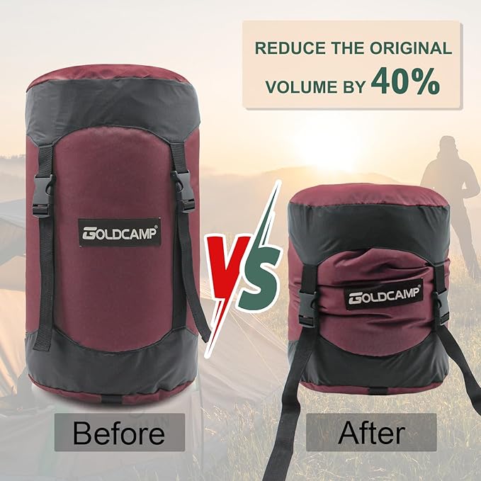 Outdoor Storage Stuff Sacks, Camping Gear Organizer (red, L)