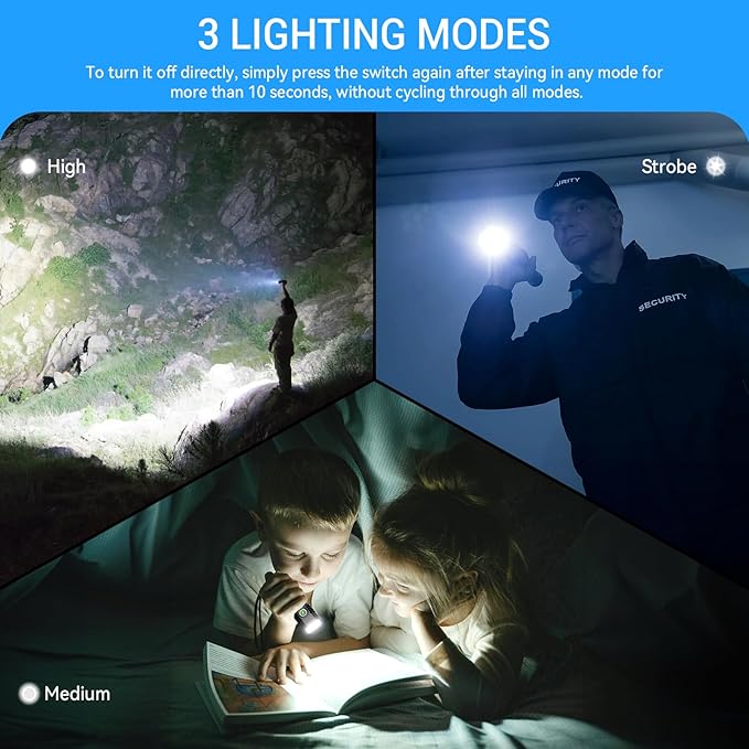 Rechargeable Flashlights High Lumens, Metal Flashlights Rechargeable, Super Bright Flashlight, Waterproof Tactical Flash Light, High Powered LED Flashlight for Emergency Home Camping Essentials 2Pack