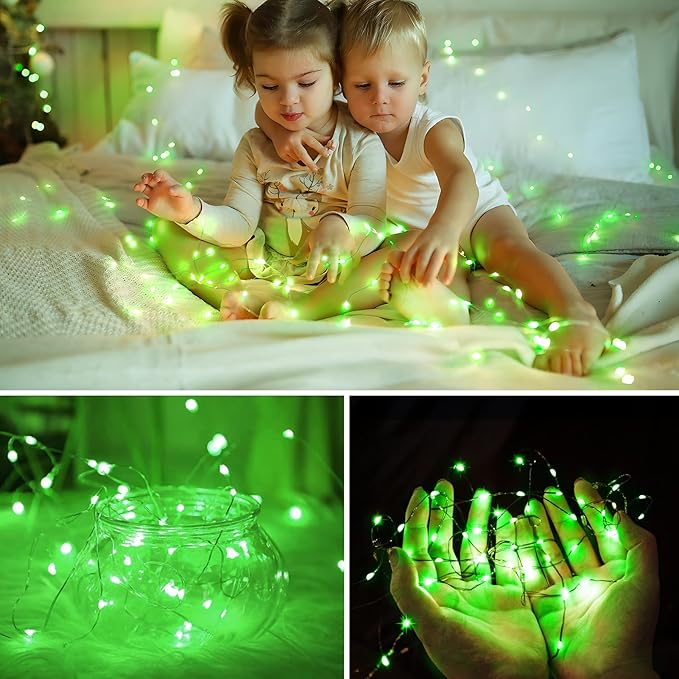 KNONEW 203FT Outdoor Christmas Fairy Lights Plug in,600 LED String Lights Outdoor Waterproof 8 Modes Memory Times for Wedding Bedroom Walls Garden Trees Decoration(Green)