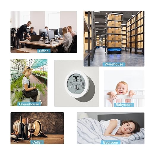 Digital Hygrometer 3 Pack Room Thermometer and Humidity Gauge LCD Hygrometer with Max and Min Records (White)