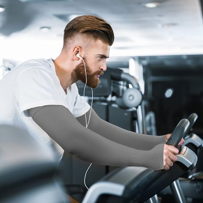 GOUNOD Sun Protection Cooling Arm Sleeves with Thumb Holes - Gardening Outdoors Sports Workouts Sunscreen Arm Sleeves