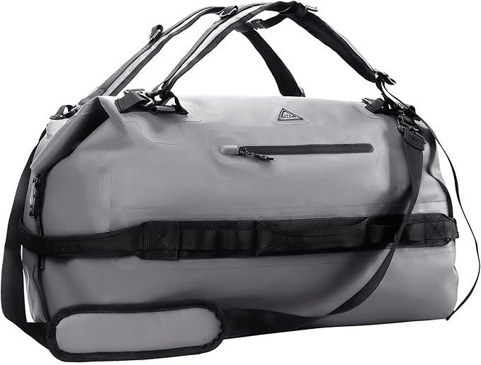 Haimont Large Waterproof Duffel Backpack Roll-Top Heavy Duty Dry Duffle Bag for Boating, Travel, Motorcycle, Kayaking, Camping, 60L