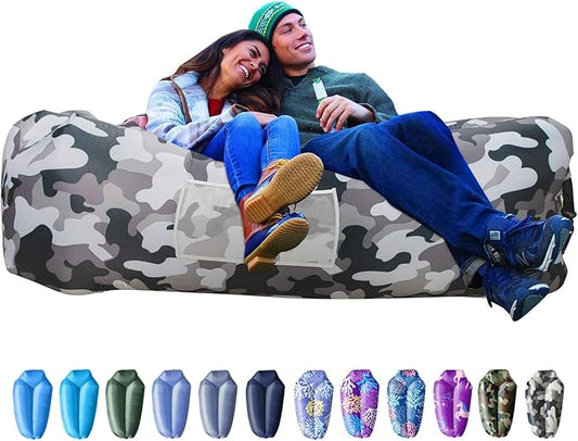 AlphaBeing Inflatable Lounger Beach Chair Accessories, Air Sofa Hammock Inflatable Couch for Camping Backyard Lakeside with Compression Sacks, Ideal Outdoor Gifts for Adults