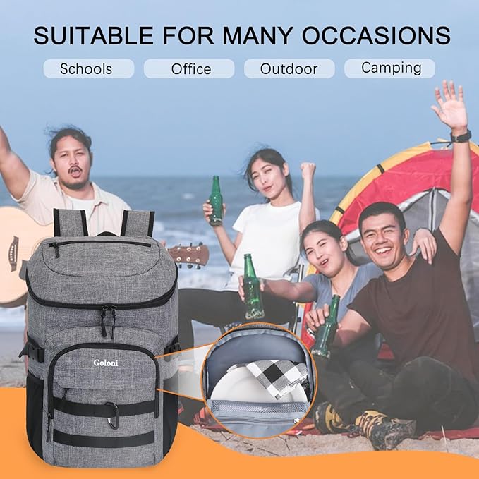Cooler Backpack Insulated Leak Proof,Small Soft Coolers Bag for Men and Women Camping,Travel,Beach,Hiking,Picnic