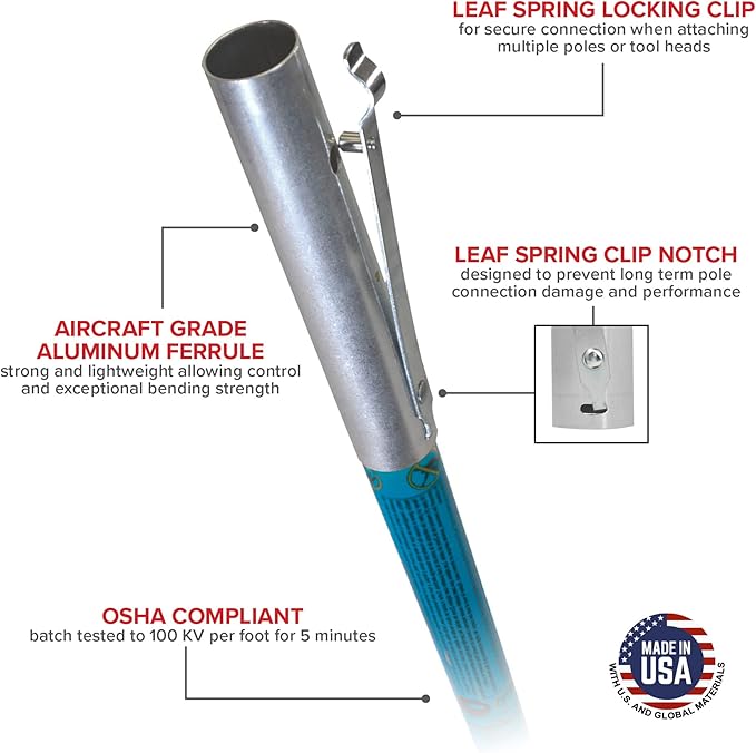 Jameson Lightweight Fiberglass Hollow Core Complete Tree Care, Landscaping, and Pruning Kit with an 8 inch Folding Hand Saw