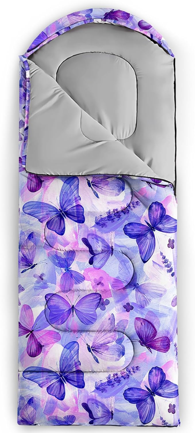 QOOMO Camping Sleeping Bags,3 Season Warm & Cool Weather,Lightweight,Waterproof Sleeping Bags for Adults & Kids,Traveling,and Outdoors,Camping Gear Equipment