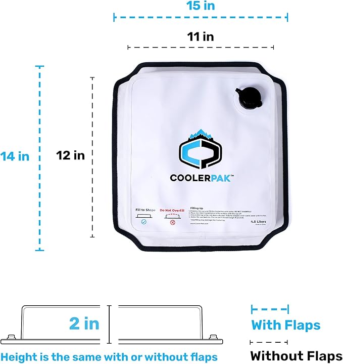 7lb, 10lb, 15lb Refillable Reusable Ice Pack – Stays Cold for Days – Non-Toxic, Leakproof, and Suitable for Potable Drinking Water – Built Tough, Rolls Up for Easy Storage