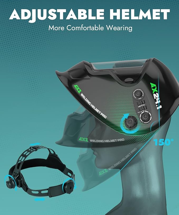 Welding Helmet True Color,Large Viewing Screen Auto Darkening Welding Hood with 4 Arc Sensor Shade 4-5/5-9/9-13 for MIG TIG MMA GRINDING Welder Helmet