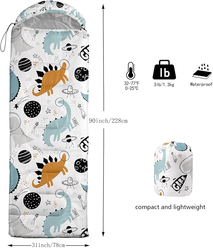 Kids Sleeping Bag for Boys Girls,3D Basketball Print-Lightweight Warm Portable Outdoor Indoor-Waterproof Cold Weather Resistant Sleeping Bag for Camping Hiking