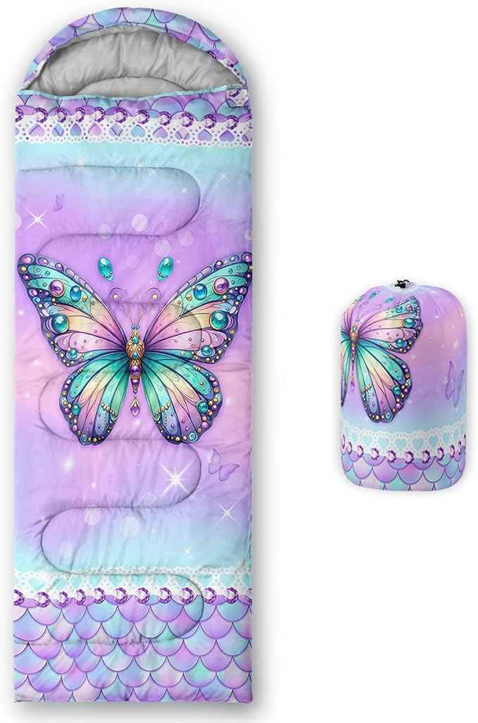 Sea Turtle Sleeping Bag for Kids Boys Girls,Ocean Themed Camping Gear,Waterproof Compact Sleeping Bag for Camping Backpacking Outdoor Hiking.