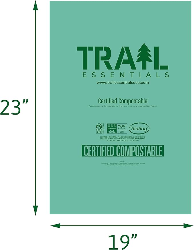 Toilet Bags, Certified Biodegradable and Compostable; Use and Bury in Ground –Includes Convenient Water Resistant Carry Case