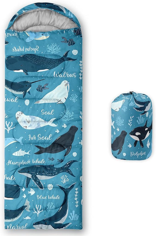 QOOMO Camping Sleeping Bags,3 Season Warm & Cool Weather,Lightweight,Waterproof Sleeping Bags for Adults & Kids,Traveling,and Outdoors,Camping Gear Equipment