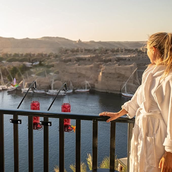 MIXXIDEA 11 Inch Long Fence Deck Hook Rail Hanging Mounting Kit Heavy Duty Bird Feeder Hook Decorative Hanger for Bird Feeders Planters Suet Baskets Lanterns on Balcony Porch Railing Fence