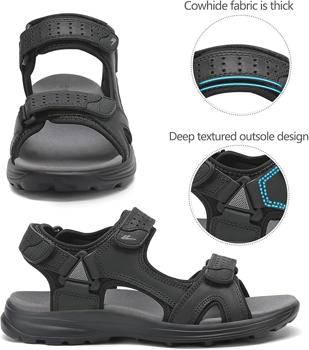 FLARUT Men's Sport Sandals Outdoor Hiking Sandal Open Toe Walking Sandals for Summer Beach Water Shoes