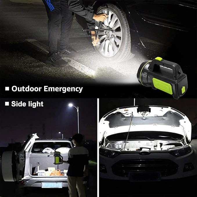 LED Searchlights Handheld Lantern, 13000LM 2 Modes USB Rechargeable LED Flashlights, High Power Outdoors Camping Hunting Lamp, Portable Spotlight Work Light for Indoor Outdoor Emergency