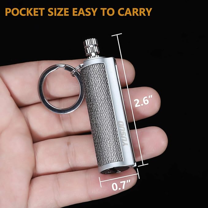 YUSUD 2 Pack Permanent Match Infinity Lighter with Multitool Keychain, Reusable Waterproof Match Strike Anywhere, Forever Flint Fire Starter for Outdoor Survival Tool for Men