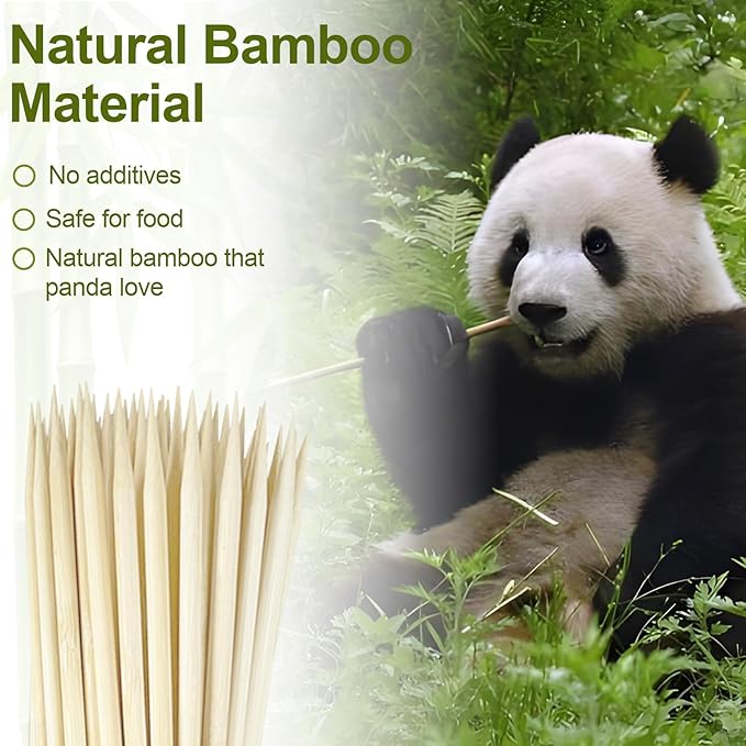 Bulk Value Bamboo Smores Sticks (200 Pcs), Long 17.5" Marshmallow Roasting Sticks for Fire Pit, 5mm Heavy Duty Wooden Skewers for Smore Hot Dog Barbecue Thick for Campfire Grilling Camping Bonfire