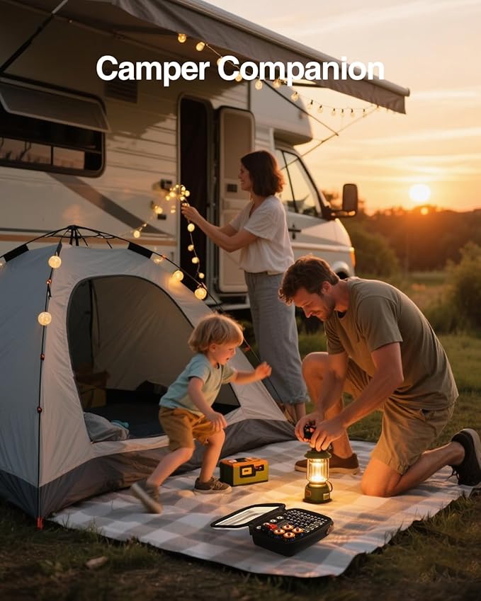 Luxtude Battery Storage Organizer, Clear Battery Organizer Storage Case with Tester,Hard Batteries Holder, Portable Batteries Case Organizers, Drawer Caddy & Daddy,Camping Accessories (Black)