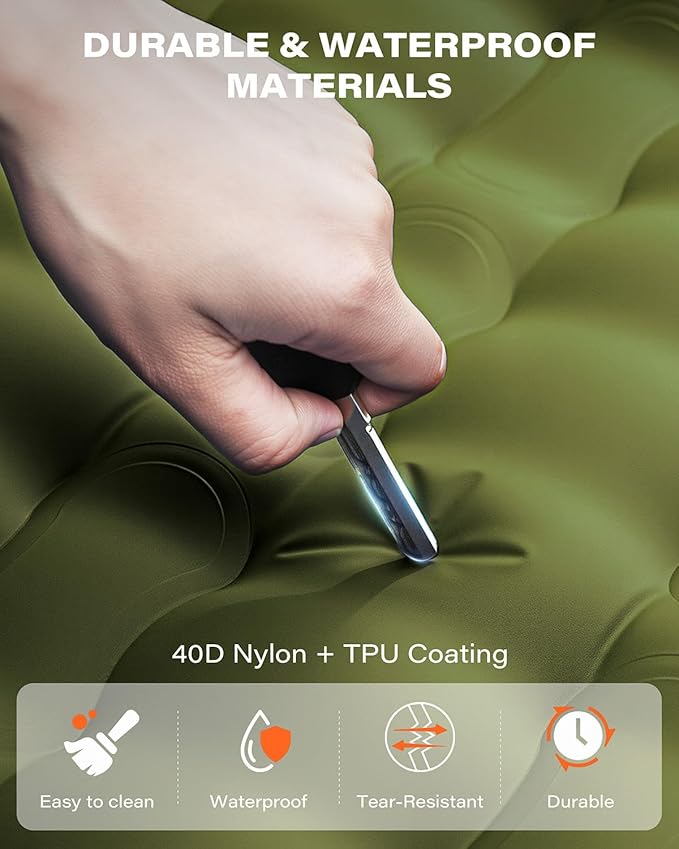 A2C Camping Sleeping Pad, Ultralight Inflatable Sleeping Pads with Built-in Foot Pump & Pillow, Compact Camping Mattress for Backpacking, Hiking, and Traveling