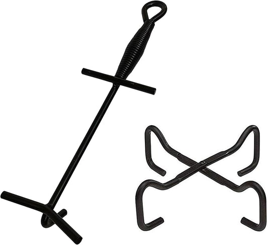 Folding Finish Camp Dutch Oven Lid Stand and Camp Cast Iron Dutch Oven Lid Lifter