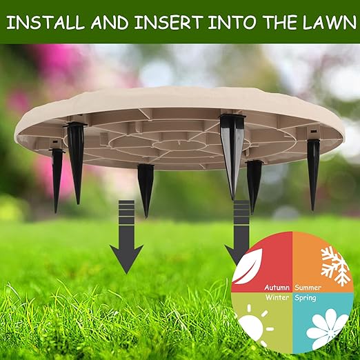 4Pcs Round Butterfly Stepping Stone Outdoor Garden Walkway, Durable Plastic Pavers for Patio, Pathway, and Landscaping, Weatherproof Stepping Stones with Ground Stakes for Easy Installation