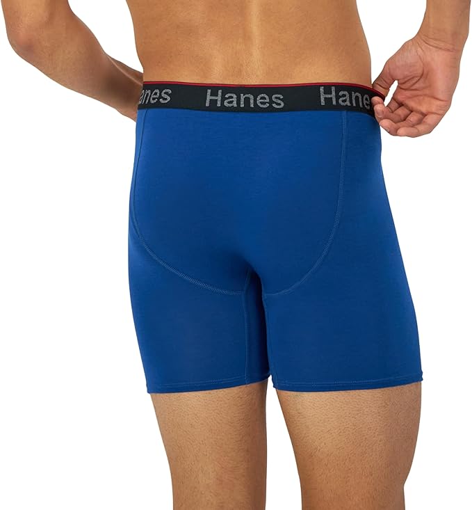 Hanes Total Support Pouch Men's Boxer Brief Underwear, Anti-Chafing, Moisture-Wicking Odor Control, 3-Pack (Reg or Long Leg)
