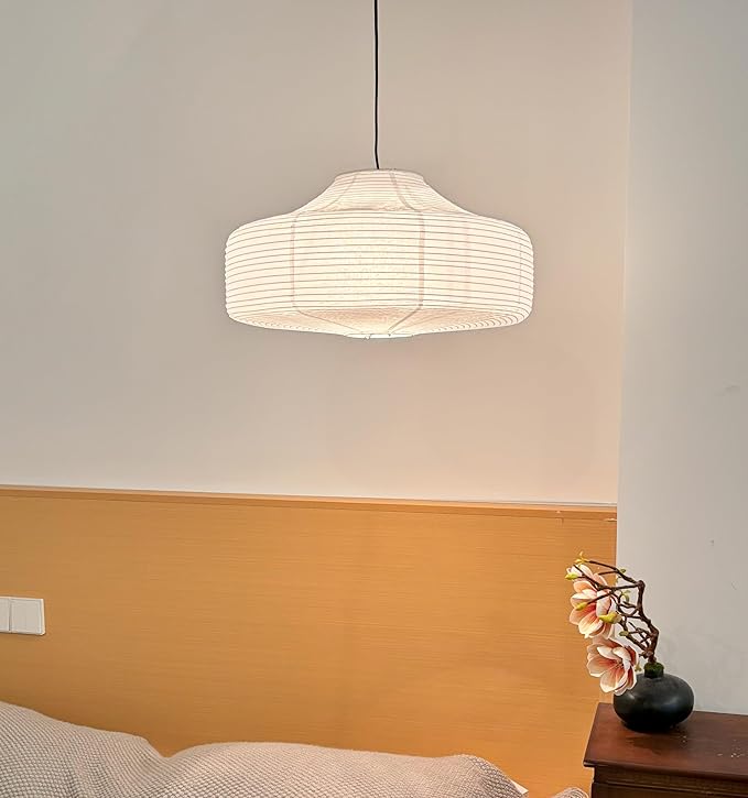 White Large Ceiling Paper Lanterns Shade(50cm,19.69"), Rice Paper Lights Lamps, Vintage Chinese/Japanese Pendant Lantern Lamps, Hanging Paper Lamp Shade for Living Room,Wedding,Bedroom