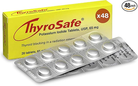 65mg Potassium Iodide Tablets (960 Pack) - Protects Your Thyroid from Nuclear Radiation Exposure