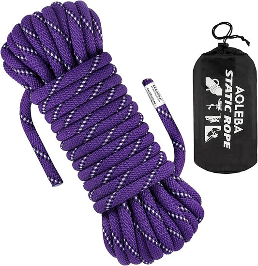 AOLEBA 10.5 mm Static Climbing Rope 10M(32ft) 20M(64ft) 30M(96ft) 50M(160ft) 70M(230ft) Outdoor Rock Climbing Rope, Escape Rope Ice Climbing Equipment Fire Rescue Parachute Rope