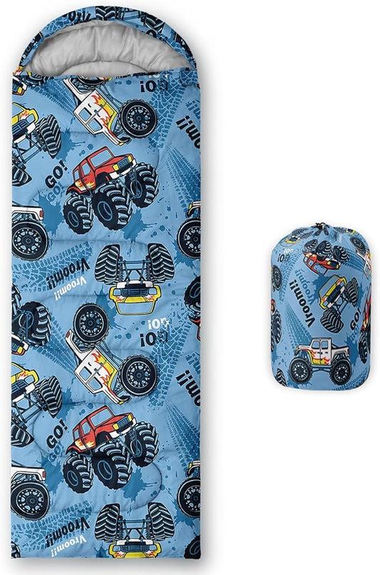 AILONEN Outer Space Astronaut Camping Sleeping Bags,Lightweight & Waterproof,3 Season Warm & Cool Weather,Cartoon Sleeping Bags for Kids,Boys Girls Travelling,Outdoors