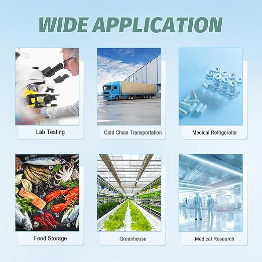 Tzone Reusable Temperature and Humidity Data Logger USB,Temp Recorder Humidity Logger with PDF&CSV Report,Digital Refrigerator Thermometer Hygrometer 32000 Recording for Lab Food Storage,LED Alarm