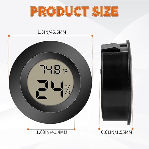 Mini Hygrometer Indoor Outdoor Thermometer Humidity Meter Digital LCD Temperature and Humidity Monitor Humidity Gauge for Greenhouse Humidor Reptile Thermostat Jars Fahrenheit(℉)/ Celsius(℃) 4 Pack