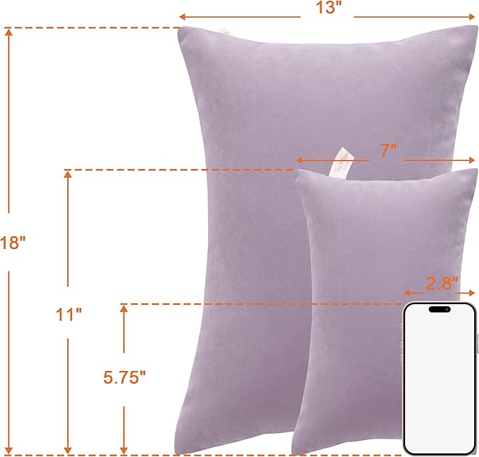 NTBAY Tiny Pillows, Down Alternative 7"x11" Microfiber Mini Pillow for Travel, Pets, Soft Machine Washable Small Pillows for Neck, Wrist, Lumbar and Knee, Lavender
