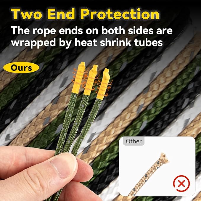 HIKEMAN Reflective Tent Rope Guyline - 4M Camping Guide Ropes,4mm Tent Guy Ropes Cord with Aluminum Tensioners Adjuster for Outdoor Camping Hiking Caravan Awning Tents (White, 4mm)