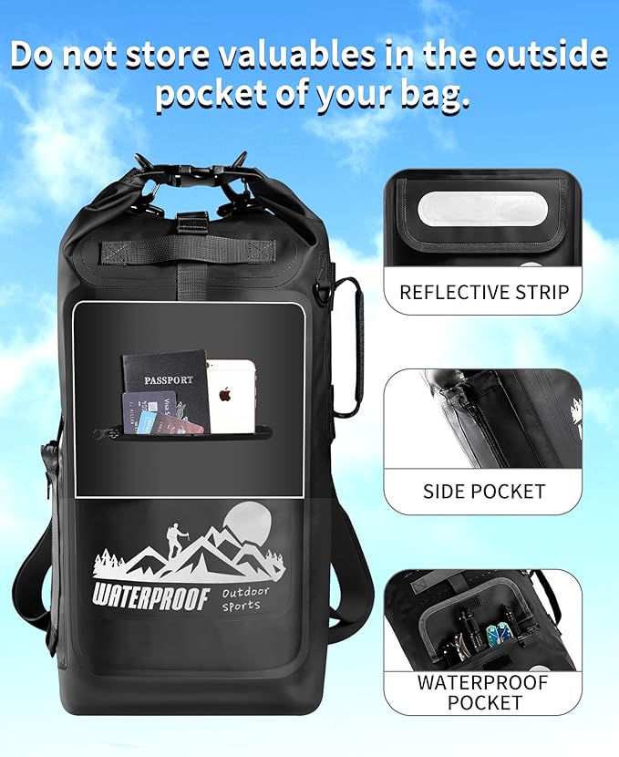 IDRYBAG Dry Bag Backpack Waterproof Floating 20L/30L/40L, Dry Bags Waterproof Backpack for Men, Dry Sack Waterproof Bag