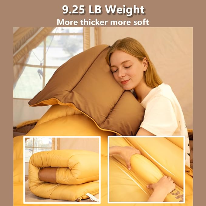 BISINNA Double Sleepinag Bag for Adults Two Person Queen Size Camping Sleeping Bag for All Season Backpacking Hiking Cold Weather with Compression Sack