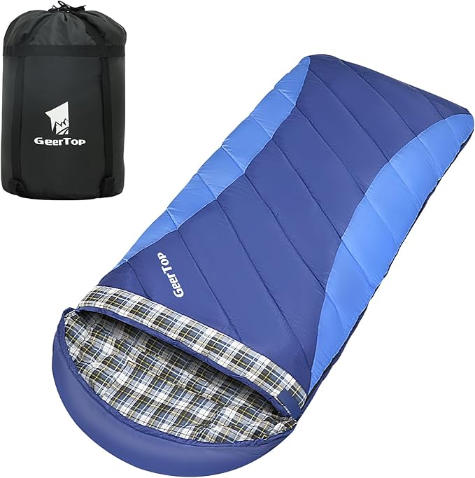 GEERTOP Flannel Sleeping Bag for Adults XXL 4 Season, 0 Degree Sleeping Bag for Winter Cold Weather
