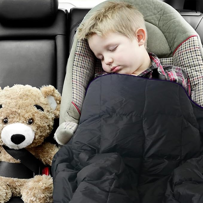 zzlamb Puffy Down Camping Blanket Water-Repellent, Down Throw Travel Blanket Portable for Outdoor, Light Warm Quilt for Couch Plane Car Theater Stadium Picnic RV Backpacking Hammock