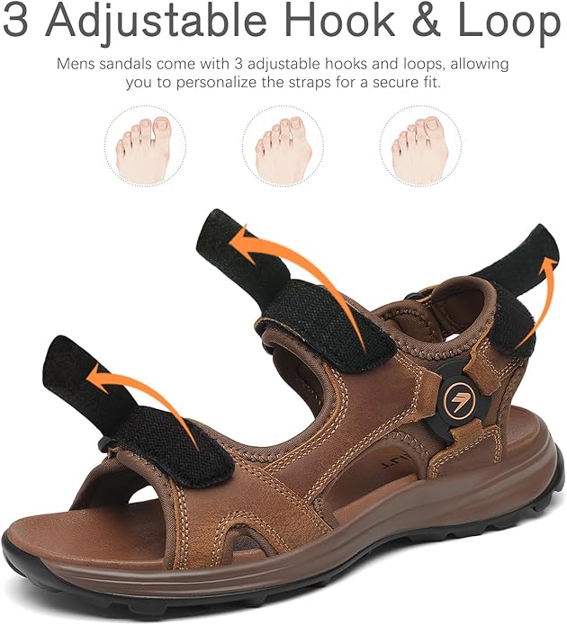 FLARUT Men's Sport Sandals Outdoor Hiking Sandal Open Toe Walking Sandals for Summer Beach Water Shoes