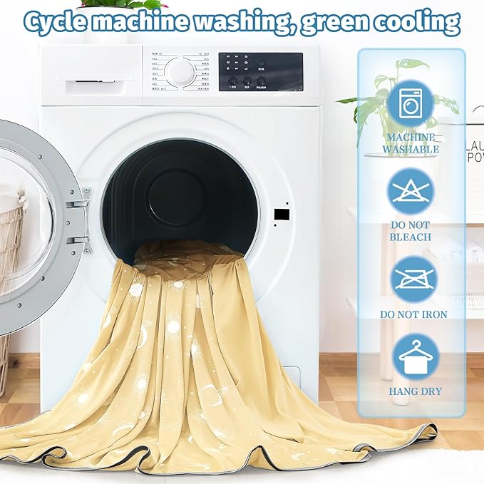 inhand Cooling Blanket Queen Size (90"x90") - Cooled Blankets for Hot Sleepers Lightweight Breathable Summer Blanket for Sleeping Night Sweats to Keep Cool in The Heat -Beige