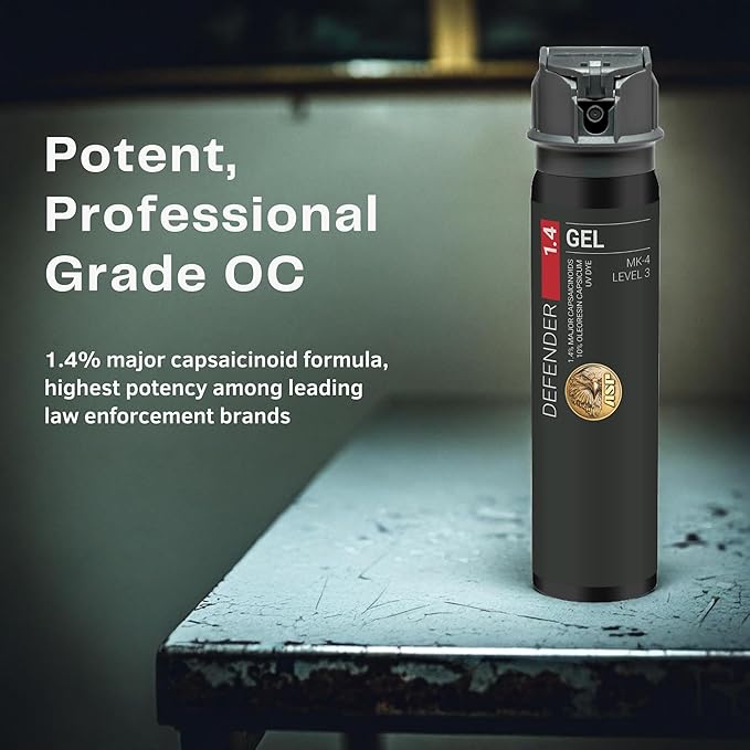 ASP Defender LE Pepper Spray, Self-Defense OC for Law Enforcement Professionals, Professional Grade Personal Defense Equipment, Personal Protection Device, 15-Foot Range