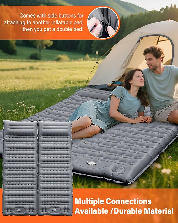 A2C Camping Sleeping Pad, Ultralight Inflatable Sleeping Pads with Built-in Foot Pump & Pillow, Compact Camping Mattress for Backpacking, Hiking, and Traveling