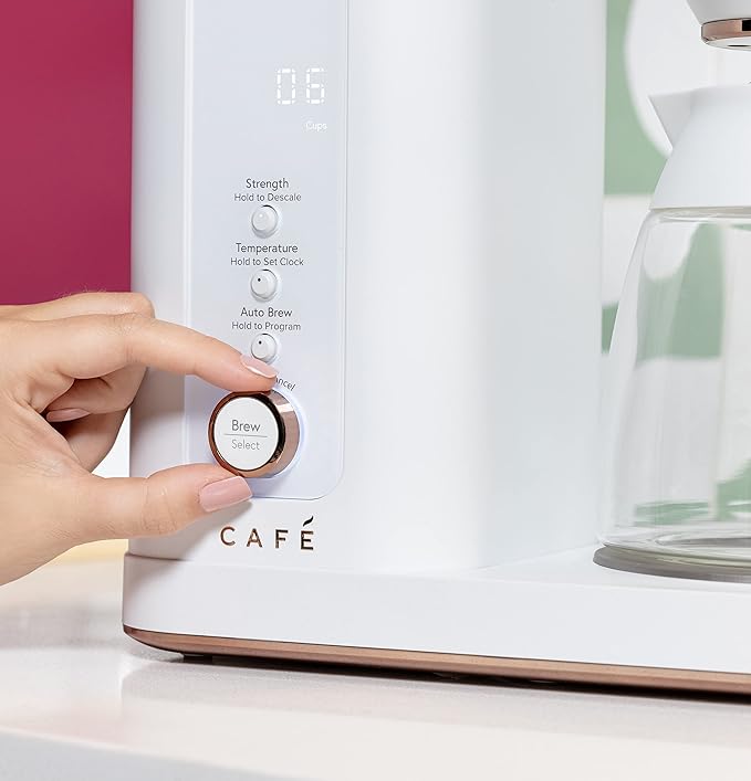 Café Specialty Drip Coffee Maker | 10-Cup Glass Carafe | WiFi Enabled Voice-to-Brew Technology | Smart Home Kitchen Essentials | SCA Certified, Barista-Quality Brew | Matte White