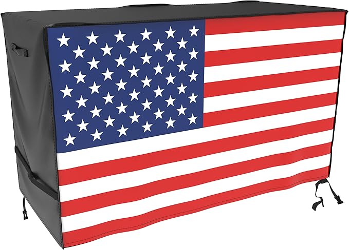 ATYARD 55-inch Outdoor Cover for Keter Unity XL Portable Table - UV Resistant, Breathable, All Weather (55" L x 24" W x 32" H) Black,American Flag