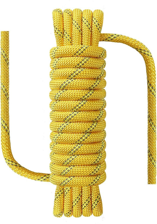 1/2 in x 16 ft Boat Marine Rope for Canyoneering, Floating, Fishing, Rafting, Camping, Hiking, Hunting, Anchor, Arborist Tree, Rafting, Rescue, Knotting Practice Nylon/Polyester Yellow