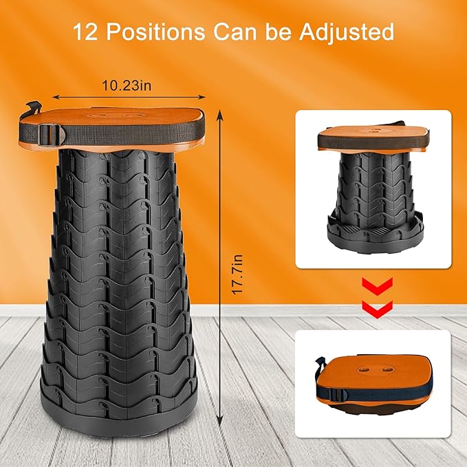 Foldable Camping Stool with Cushion, Portable Folding Stool with Nylon Bag, Collapsible Stool for Adults Portable, Max Load 550 LB